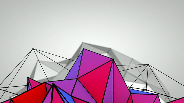 抽象三角形背景循环- 2变种紫橙(高清)视频素材