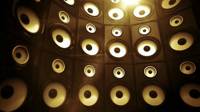音箱墙背景环-金色灯光(全高清)视频素材