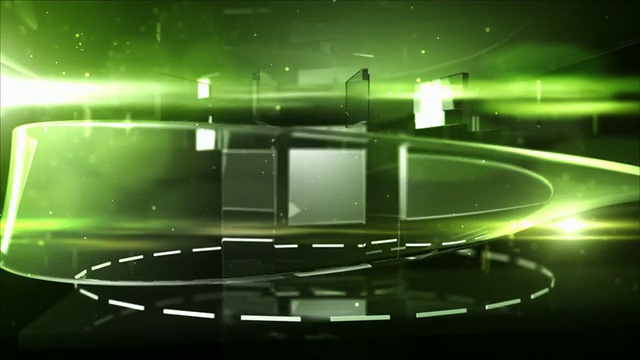 抽象的玻璃背景环-午夜绿色(全高清)视频素材