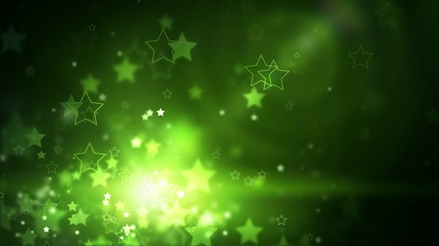 发光的星星背景环-氖气绿色(全高清)视频素材
