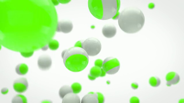 有趣的飞行球动画-绿色(全高清)视频素材