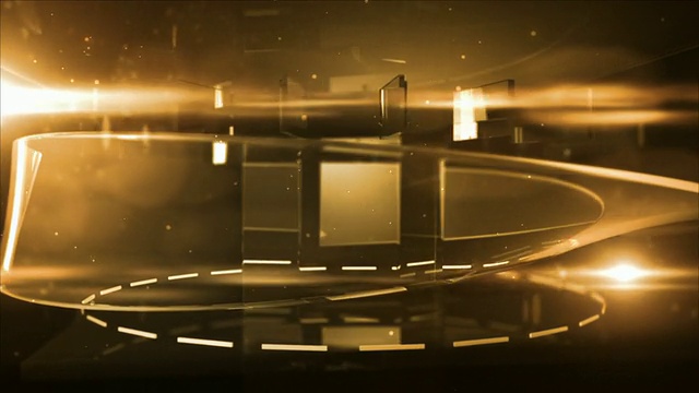 抽象玻璃背景环-午夜黄金(全高清)视频素材