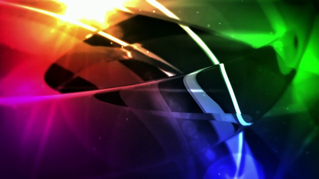 抽象玻璃环背景环-深彩虹(全高清)视频素材