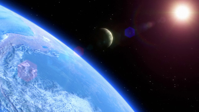 地球，月球和太阳的卫星视图视频素材