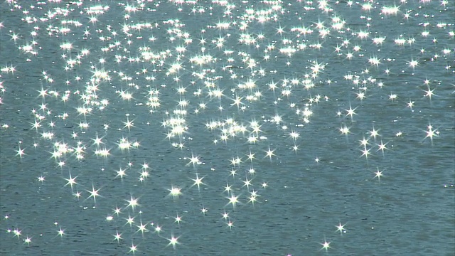 MS拍摄水面上闪闪发光的阳光/ Ma'ayan Zvi，卡梅尔，以色列海岸视频素材