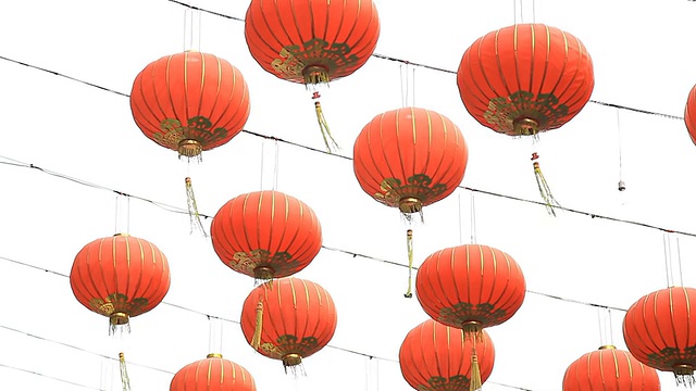 中国新年的灯笼装饰。视频素材