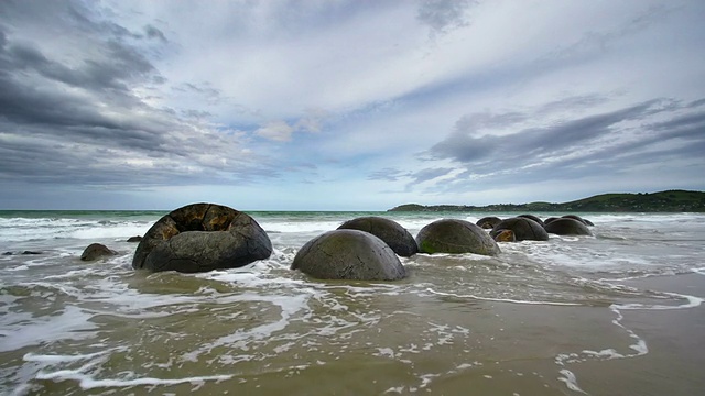 新西兰莫拉基巨石视频素材