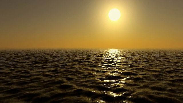 日落-波涛汹涌的海面(环行)视频素材