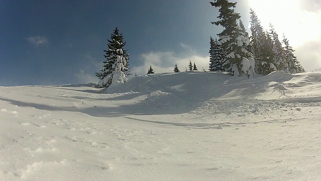滑雪,自由滑雪。视频下载