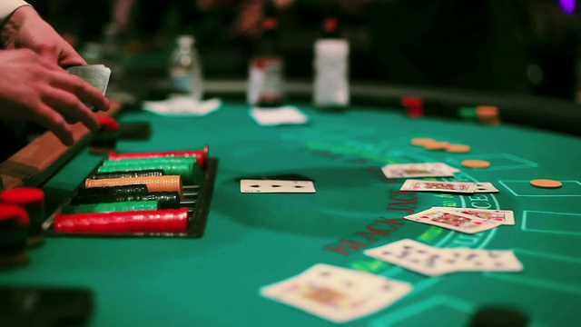 赌场，黑杰克桌。视频下载
