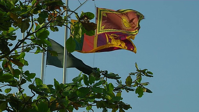 阻挡拍摄旗帜科伦坡西部省份斯里兰卡视频素材