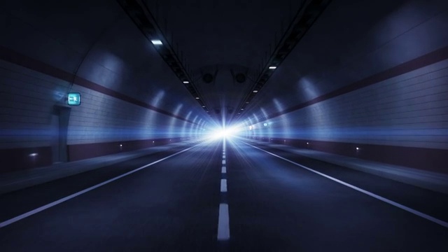 公路隧道。蓝色的版本。高清循环。视频下载