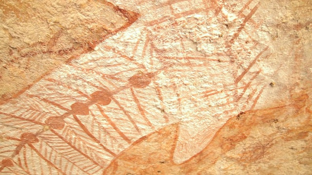 MS PAN土著洞穴艺术彩虹蛇/北领地，澳大利亚视频下载