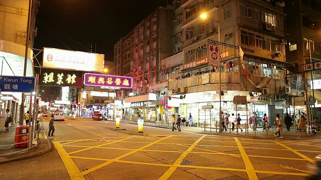 WS晚上的街景/中国香港视频素材