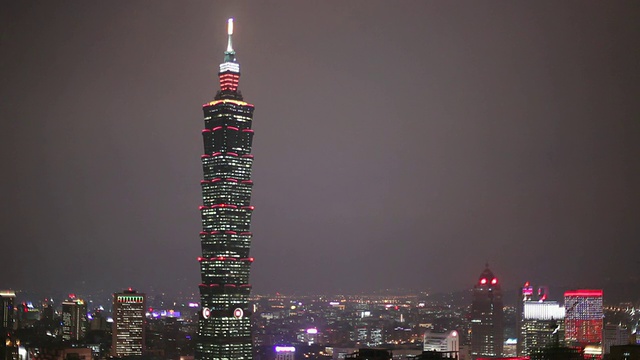 晚上的WS摩天大楼/台湾台北视频素材