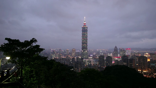 晚上的WS城市天际线/台北，台湾视频素材