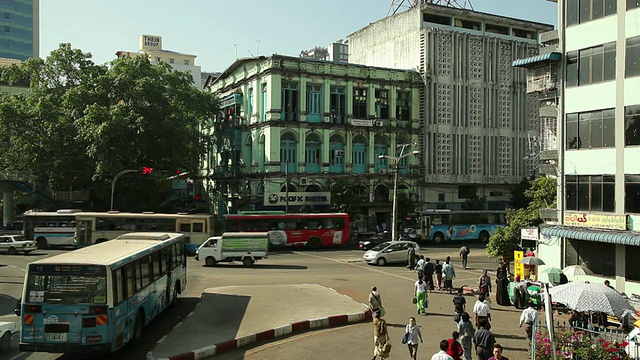 WS HA街景/仰光，仰光，缅甸视频素材