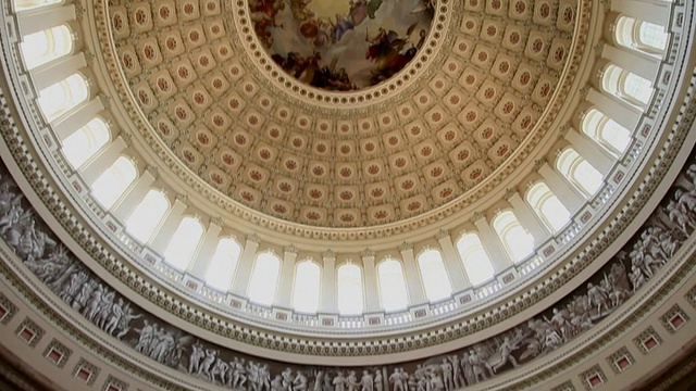 美国国会大厦内部圆形大厅和圆顶- TU视频下载