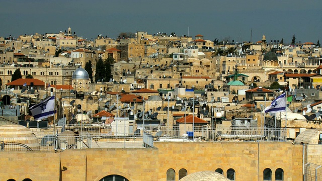 旧城/耶路撒冷，犹太，以色列的屋顶视频下载