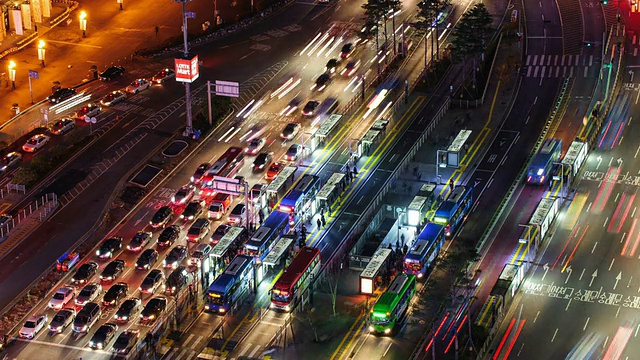 WS T/L韩国首尔车站区域的交通情况视频素材