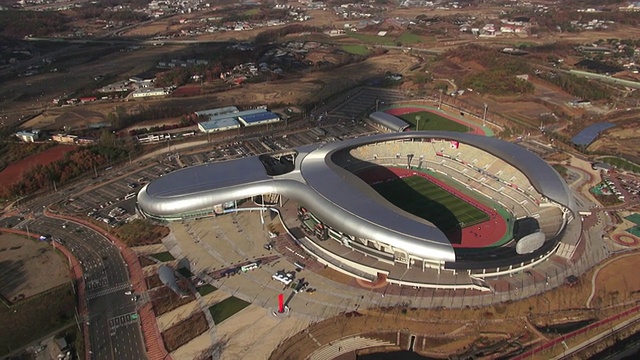 韩国京畿道华城体育中心WS鸟瞰图视频素材