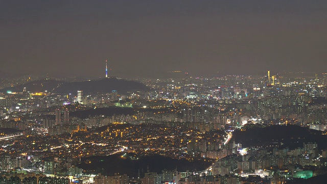 WS T/L首尔夜景/江原道东海，韩国视频素材
