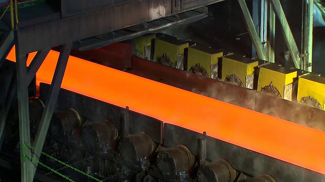 MS ZI制丸工艺钢，钢水棒的生产结束/光阳，全南道，韩国视频素材