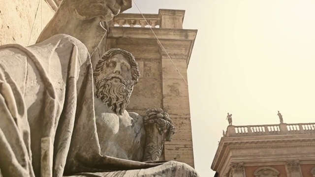 罗马Senatorio宫的尼罗河神像视频素材
