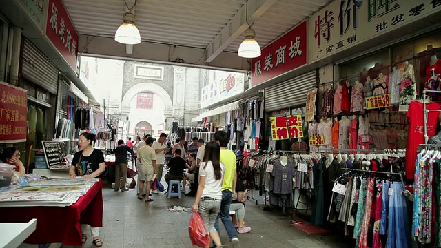 中国天津服装市场MS图片视频素材