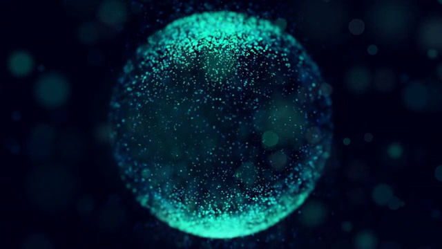 散焦绿色球体粒子动画视频素材