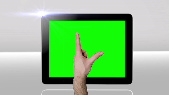 触摸屏平板电脑手势与绿色屏幕。高清视频下载