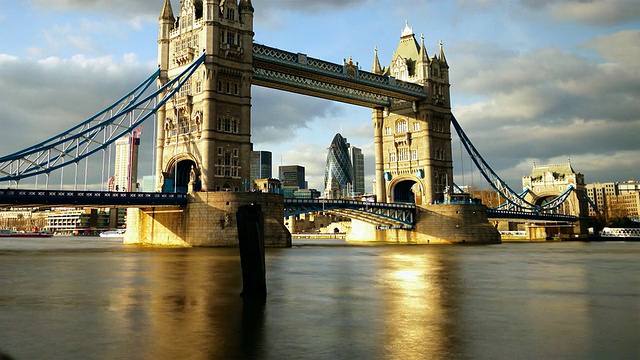 伦敦塔桥延时拍摄视频素材