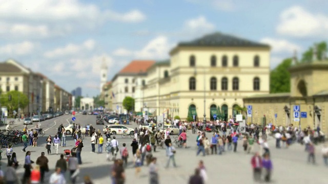 慕尼黑Odeonsplatz(倾斜移位和延时)视频素材
