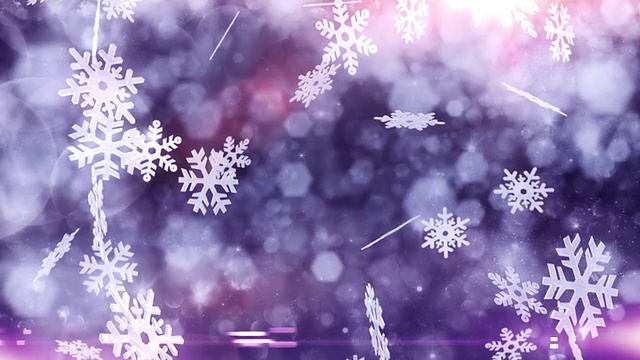 雪晶体下降(紫色)-环视频素材