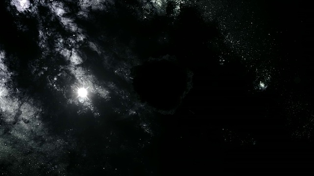 加拿大魁北克蒙特利尔，星系中心的黑洞吸收了周围所有的光和恒星视频下载