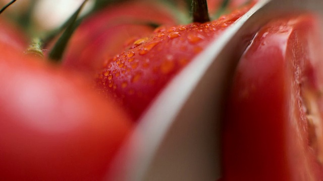 切片番茄微距镜头视频素材