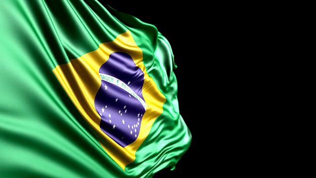 巴西国旗高清，PAL, NTSC, alpha包括，循环视频素材