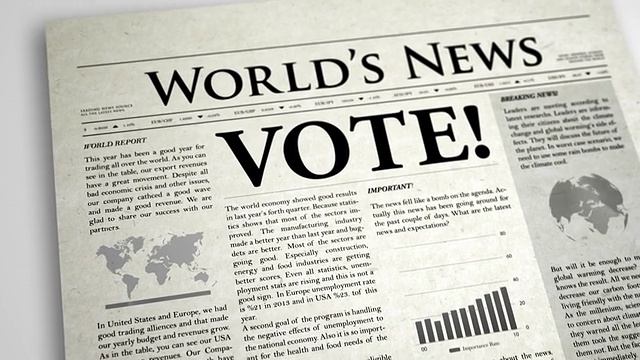 报纸头条:投票视频素材
