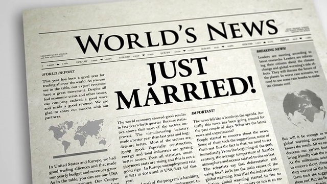报纸标题:刚结婚视频素材