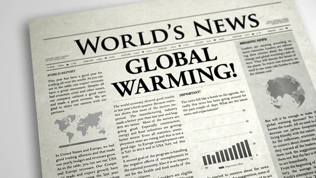 报纸头条:全球变暖视频素材