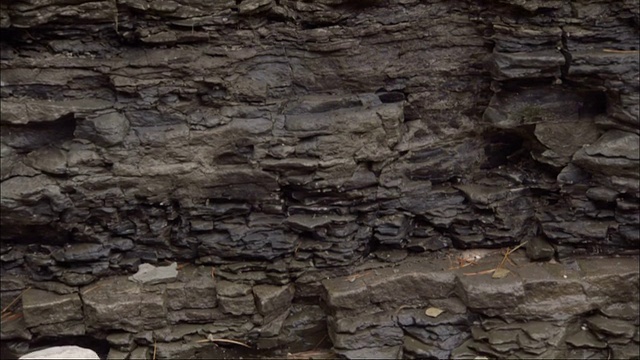 许多层构成了意大利山脉的岩面。高清。视频下载