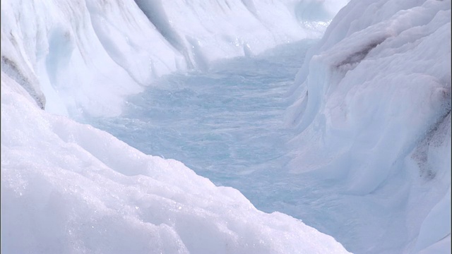 冰川中的径流。高清。视频下载