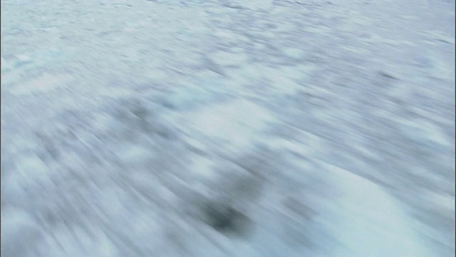 低低飞过阿拉斯加威廉王子湾的冰山。高清。视频下载