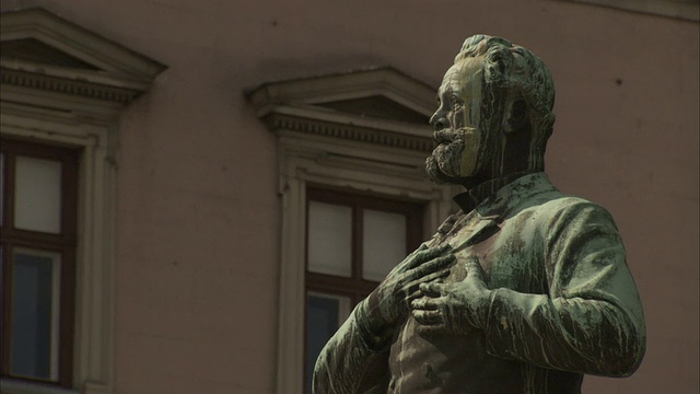 维也纳的卡尔·吕格雕像。在高清视频下载