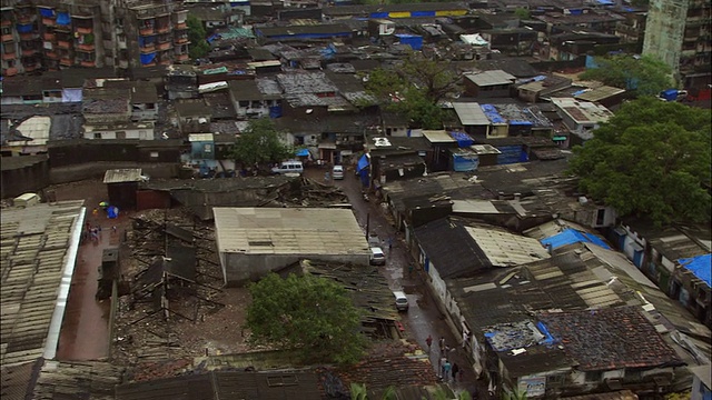 印度孟买的棚户区。高清。视频下载