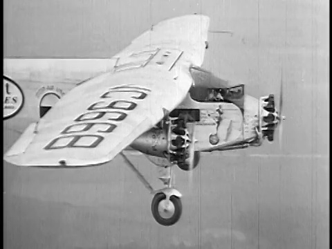 1927年空中空对空小型斯托特航空公司客机飞行/新闻短片视频下载