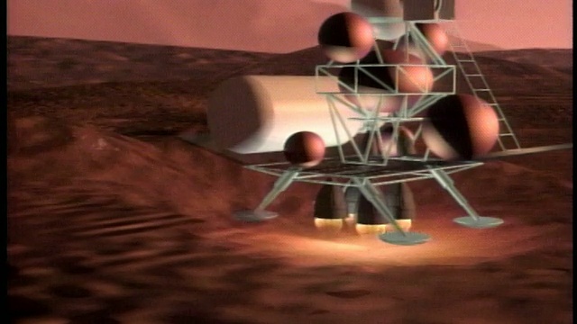电脑动画供应火箭登陆火星站视频素材