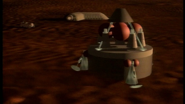 电脑动画供应火箭登陆火星站视频素材