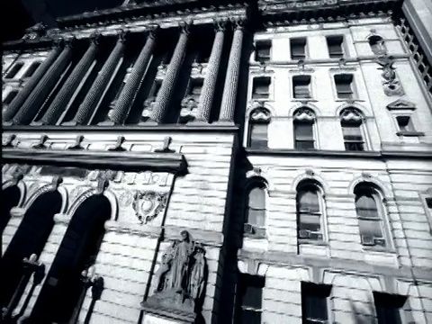 B/W CANTED PAN代理法庭/记录大楼/纽约市视频素材