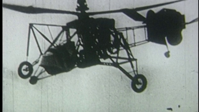 1936年B/W, PAN早期直升机飞行视频素材